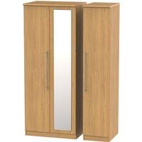 Ready Assembled 2 U Carlton Triple Mirror Wardrobe (Ready Assembled) in Natural | Size: Large