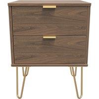 Ready Assembled 2 U Fuji 2 Drawer Bedside Cabinet (Ready Assembled) in Walnut | Size: Small