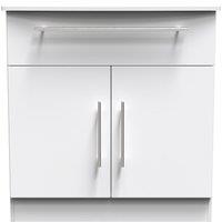 Ready Assembled 2 U Carlton 1 Drawer 2 Door Sideboard (Ready Assembled) in White | Size: Medium