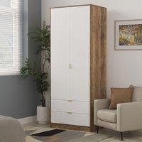Ready Assembled 2 U Denver 2 Door Robe 2 Drawer Robe (Ready Assembled) in Dark Brown | Size: Large