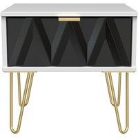 Ready Assembled 2 U Dallas 1 Drawer Bedside (Ready Assembled) in Black