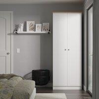 Ready Assembled 2 U Cumbria Tall Plain Double Wardrobe (Ready Assembled) in White | Size: Large