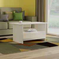 Ready Assembled 2 U Lucca Bottom Drawer Coffee Table (Ready Assembled) in White | Size: Medium