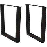 Berkfield Home Dining Table Legs V-Shape 2 pcs Black 90x(72-73.3) cm Steel