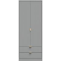 Ready Assembled 2 U Denver 2 Door Robe 2 Drawer Robe (Ready Assembled) in Grey | Size: Large