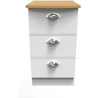 Ready Assembled 2 U Albert 3 Drawer Bedside Cabinet (Ready Assembled) in White | Size: Small