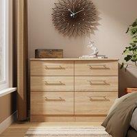 Ready Assembled 2 U Carlton 6 Drawer Wide Chest (Ready Assembled) in Light Oak | Size: Large