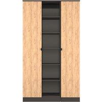 Ready Assembled 2 U Norway Tall 3 Door Robe with shelves (Ready Assembled) in Dark Grey | Size: Large