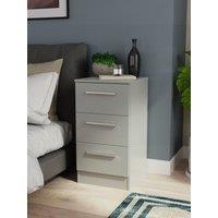 Ready Assembled 2 U Trent 3 Drawer Bedside (Ready Assembled) in Dark Grey | Size: Small