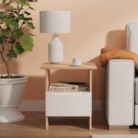 Ready Assembled 2 U Lucca Bottom Drawer Lamp Table (Ready Assembled) in Light Oak | Size: Small