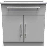 Ready Assembled 2 U Carlton 1 Drawer 2 Door Sideboard (Ready Assembled) in Grey | Size: Medium