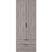 Ready Assembled 2 U Fuji 2 Door 2 Drawer Wardrobe (Ready Assembled) in Light Grey | Size: Large
