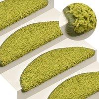 Berkfield Home Carpet Stair Treads 15 pcs Green 65x21x4 cm | Size: Medium
