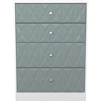 Ready Assembled 2 U Memphis 4 Drawer Deep Chest (Ready Assembled) in Duck Egg Blue | Size: Medium