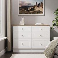 Ready Assembled 2 U Norton 6 Drawer Wide Chest (Ready Assembled) in White | Size: Large