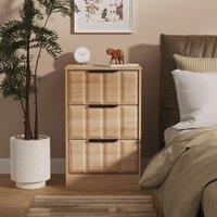Ready Assembled 2 U Seattle 3 Drawer Bedside (Ready Assembled) in Light Oak | Size: Small