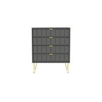 Ready Assembled 2 U Metro 4 Drawer Chest (Ready Assembled) in Grey | Size: Medium
