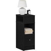 Berkfield Home Bedside Cabinet with Drawer Black 25x31x66 cm | Size: 25 x 31 x 66 cm