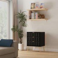 Ready Assembled 2 U Metro 3 Drawer Chest (Ready Assembled) in True Black | Size: Medium