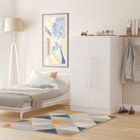 Ready Assembled 2 U Carlton 2 Door Midi Robe (Ready Assembled) in White | Size: Large