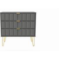 Ready Assembled 2 U Metro 3 Drawer Chest (Ready Assembled) in Grey | Size: Medium