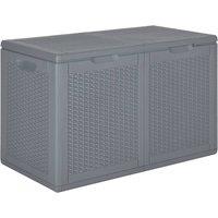 Berkfield Home Garden Storage Box Grey PP Rattan 180 L