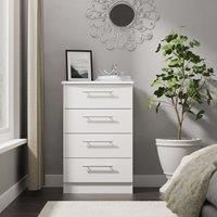 Ready Assembled 2 U Carlton 4 Drawer Midi Chest (Ready Assembled) in White | Size: Medium