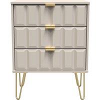 Ready Assembled 2 U Metro 3 Drawer Chest (Ready Assembled) in Taupe | Size: Medium