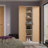 Ready Assembled 2 U Norway Tall 3 Door Robe with shelves (Ready Assembled) in Beige | Size: Large