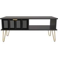 Ready Assembled 2 U Metro 1 Drawer Coffee Table (Ready Assembled) in True Black | Size: Medium