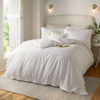 Wylder Tilly 100% Cotton Ruffle Duvet Cover Set in White | Size: King