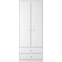 Ready Assembled 2 U Memphis 2 Door Robe 2 Drawer Robe (Ready Assembled) in White | Size: Large