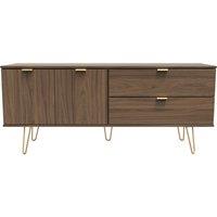 Ready Assembled 2 U Fuji 2 Drawer 2 Door Wide Sideboard (Ready Assembled) in Walnut | Size: Large