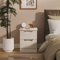 Ready Assembled 2 U Holborn 2 Drawer Bedside Cabinet (Ready Assembled) in Taupe | Size: Small