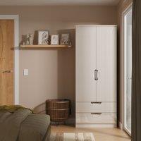 Ready Assembled 2 U Holborn 2 Door 2 Drawer Wardrobe (Ready Assembled) in Taupe | Size: Large