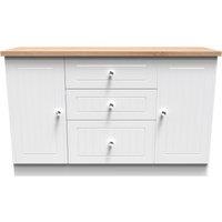Ready Assembled 2 U Norton 2 Door 3 Drawer Sideboard (Ready Assembled) in White | Size: Large