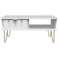 Ready Assembled 2 U Metro 1 Drawer Coffee Table (Ready Assembled) in White | Size: Medium