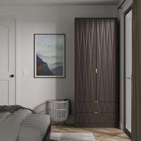 Ready Assembled 2 U Washington 2 Door Robe 2 Drawer Robe (Ready Assembled) in Dark Grey | Size: Large