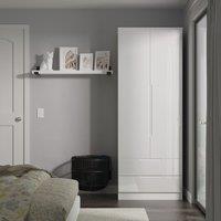 Ready Assembled 2 U Lucca Tall 2 Drawer Double Wardrobe (Ready Assembled) in White | Size: Large