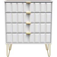 Ready Assembled 2 U Metro 4 Drawer Chest (Ready Assembled) in White | Size: Medium