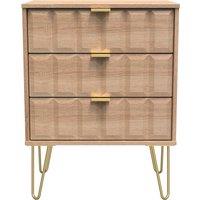 Ready Assembled 2 U Metro 3 Drawer Chest (Ready Assembled) in Light Oak | Size: Medium