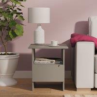 Ready Assembled 2 U Lucca Bottom Drawer Lamp Table (Ready Assembled) in Dark Grey | Size: Small