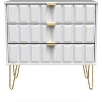 Ready Assembled 2 U Metro 3 Drawer Chest (Ready Assembled) in White | Size: Medium