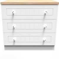 Ready Assembled 2 U Norton 3 Drawer Chest (Ready Assembled) in White | Size: Medium