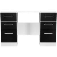 Ready Assembled 2 U Chester Double Pedestal Desk (Ready Assembled) in Black