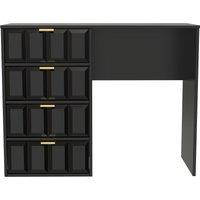 Ready Assembled 2 U Metro 4 Drawer Vanity (Ready Assembled) in True Black | Size: Medium