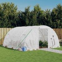 Berkfield Home Greenhouse with Steel Frame White 16 m≤ 4x4x2 m