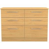 Ready Assembled 2 U Carlton 6 Drawer Wide Chest (Ready Assembled) in Natural | Size: Large