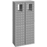 Gabion Basket Posts 2 pcs 40x40x180 cm Iron