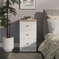 Ready Assembled 2 U Norton 3 Drawer Bedside Cabinet (Ready Assembled) in White | Size: Small
